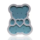Bearキッズベビーマーキーライト常夜灯ナイトライトマーキーサインNightlight Nursery夜間夜ライト夜ランプ夜ライトランプ 1-20 ブルー