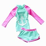 Jojobaby キッズ 女児 ツーピース 長袖 水着 UPF50+