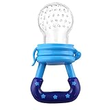 Prettyia 安全　ベビー　赤ちゃん　歯がため　離乳用　おしゃぶり　キャップ付　授乳　3サイズ4色選べ - 青, M