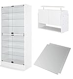 【福袋】[雅夢威] 3点セット29cmハイタイプ用 フィギュアラック「ワイド」83シリーズ ハイタイプ＋背面ミラー2枚+ワイド専用上置きロータイプ「本体」 29cm【正規品】KA-TMR8329[マイ・コレクション] (ホワイト)