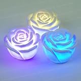 VStoy LEDローズライト 蝋燭灯 LEDキャンドルライト 2本 屋外 屋内照明 夜間、玄関照明 間接照明 新築祝い 出産祝い【七色自動変換 電池式】