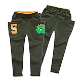 PANCY 子供服 ロングパンツ キッズ 子ども 春 秋 綿 長ズボン スウェットパンツ パンツ 男の子 女の子 ベビー 裏毛 おしゃれ カジュアル ファッション 可愛い 動物柄 恐竜 プレゼント 4