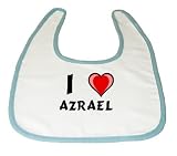 Baby Bib with I Love Azrael (first name/surname/nickname) by Shopzeus
