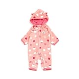 ampersand(アンパサンド) ねこドット柄ボアカバーオール　ピンク　80cm ベビー服