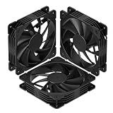 Vetroo 3個パック ブラック 120mm PCケースファン 高風量 低騒音 高性能ファン 速度1200RPM 12V 3ピン コネクター デスクトップコンピュータケース対応