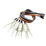 Baosity 全6色　ロジック　アナライザケーブル　10個セット　プローブテストフック　クリップライン - 白