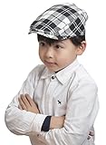 シンプル ベビー ハンチング帽 子供 男の子 ハット コットン キャップ キッズ 帽子 格子柄 ブラック
