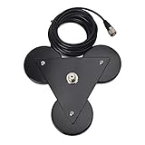 HYSHIKRA TC-S90MM モービル アンテナ用 マグネット マウント ベース 基台 MP-MJ型 コネクタ RG58同軸ケーブル(5M)付き 超強力磁石ベース 車載用 車用 固定用