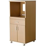 ライフスタイリングショップ キッチンワゴン レンジボード キャスター付き ライトブラウン 幅50cm KS-191NA
