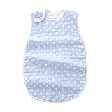 （ホララ）Horara 6重ガーゼ ベビー スリーパー 秋冬用 パジャマ 寝袋 オーガニックコットン 70cm-120cm(ドット柄 ブルー L)