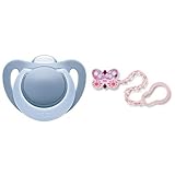 【セット買い】 NUK おしゃぶり NUK おしゃぶり・ジーニアス NUK おしゃぶり・ジーニアス2.0/L/シリコーン/ナイトブルー  OCNK0250102 + NUK おしゃぶりホルダー/バタフ