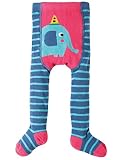Frugi オーガニックコットン ベビータイツ ぞう × ブルーストライプ サイズ 6-12m （ 70-80 ）～ 2-4yrs （ 95-100 ） (2-4yrs（2-4才：95-100）)