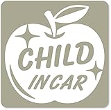 imoninn CHILD in car ステッカー　【マグネットタイプ】　No.63　リンゴ　（グレー色）