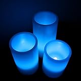インテリア&ガーデニング雑貨 ロウ(蝋)使用 リモコンで色を変えられる LEDキャンドル3点セット