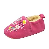 幼児用シューズ Hosam 子供用ルーム シューズ モコモコ 保温 可愛い 室内履き ベビー 綿靴 ふわふわ お洒落 迅速かつ簡単に脱ぎ履き　 (13, ピンク)