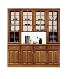 日高 タモ材 日本製 完成品 180 両面ハッチ　食器棚