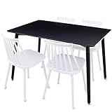 ダイニングセット 5点セット 選べるカラーバリエーション 15通り リプロダクト ポリプロピレン素材 4人掛け 幅120cm テーブル/ブラック チェア/ホワイト
