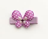 Baby Deer Clips　ヘアクリップ for ベビー　ドットちょうちょ (パープル)