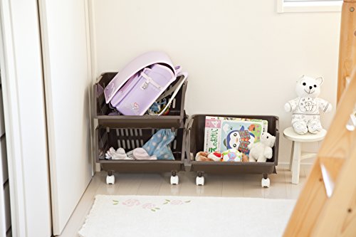 最安値 平和工業 積み重ねバスケット キャスター ホワイト 4コ入 の価格比較