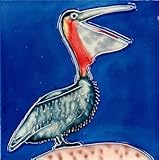 Pelican装飾セラミック壁アートタイル4 x 4