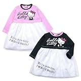 【女児ベビー】【ワンピース】“HELLO KITTY”キティプリント チュールレース切替ワンピース (1ピンク/90cm)