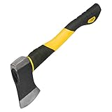 Ludell 12115 Fiberglass Handle Camp Axe, Polished and Sharpened Blade, Single Bit, 1.5lb, 12" Handle