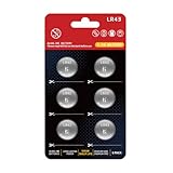 JUNINXIU AG12 バッテリー L1142 バッテリー LR43 バッテリー SR43 D386 D301 186 SR43 1.5v プレミアムアルカリボタンバッテリー(6個)