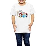 クール ボーイとガール 漫画 カートゥーン 車 Ｔシャツ 体に合う White Size 5-6 Toddler
