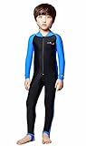 next.design UPF50+ キッズ ダイビングスーツ 水着 (M（105-120cm）, ブルー)