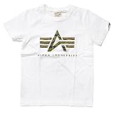 [アルファ インダストリーズ] ALPHA INDUSTRIES INC キッズ Tシャツ 半袖 ロゴ プリント 迷彩 Uネック クルーネック コットン 綿 男の子 女の子