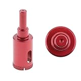 KESOTO 切削工具　ダイヤモンド 穴あけドリル 2本入　ガラス セラミック 大理石 タイル用　22mm＆20mm　赤色