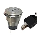 Baoblade 電子キースイッチ　ロック　22mm　ステンレス　ON/OFF　 2キー付き　1NO+1NC/2NO+2NC 　 - 2NO+2NC