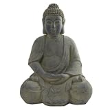 ほぼ自然4984インドア/アウトドアBuddha Statue、グレー