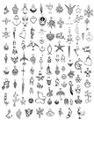 [YFFSFDC] チャーム アクセサリーパーツ 100個セット ネックレス/イヤリング/ペンダント飾り ジュエリー DIY オーナメント ハンドメイド 手作り 贈り物 飾り物 工芸品 (シルバー)