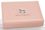 Beautiful Pink Baby Girl Keepsake Box with Rocking Horse Icon By Haysom Interiors by Haysom Interior