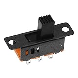 TOOGOO 10個　2P2T DPDTパネルマウントスライドスイッチ　DC 0.5A 50V 3ポジション　SS23D32スライドスイッチ