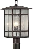 Forte Lighting 1319-01-32 Outdoor Post Fixture with Clear Seeded Glass Shades, Antique Bronze [並行輸入品