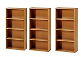 BDラック 文庫本収納ラック 本棚 4段 3個セット 展示品 (ナチュラル)