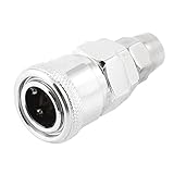 uxcell　クイックカプラー　8mmチューブ内径　金属材質　ジョイント　シルバートーン