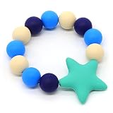 シリコンTeetherブレスレット食品グレードシリコンTeething Ring Baby Toys BPAフリー m ブルー