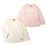 (ピンク/90cm)ベビー服 女の子 Tシャツ 長袖 UZULAND ジャガード天竺 綿100％ タックレース ワッペン スナップボタン 女児 ベビー