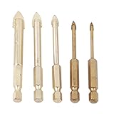 HKUN ガラスドリル ビット ガラス・タイル・スレート・陶器・鋳物の穴あけ用 3mm/4mm/6mm/8mm/10mm 6本入