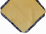 Cozy Wozy Signature Minky Lovie Sized Baby Blanket with Satin Trim Lovie, Sunshine Yellow/Charcoal G