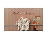 2 Elegant five Petal Velveteen Flower Applique baby PoshNPretty headband - Cream by PoshNPretty