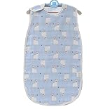 6重より柔らか パジャマ ベビー オーガニックコットン 赤ちゃん ボタン開閉式 肌触り抜群 寝袋 40*60 cm アルパカブルー