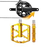 Evnbhgyu 金属製自転車ペダル 反射板付き自転車ペダル,ビスタ滑り止めアルミニウム合金自転車ペダル - 耐摩耗性アウトドアサイクリング