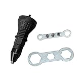 リベットガン - Dewin 電動リベットドリルアダプタ リベットツール 六角レンチ付き 低ノイズ コードレスドリル用 電動リベット ナットツール 片手で操作