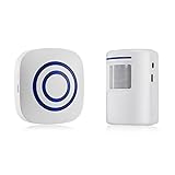 Lzcat ワイヤレスチャイム 呼び出しチャイムセット 呼出音楽38メロディー選択可 防水 防塵 ドアベル インターホン 呼び鈴玄関 配線工事不要 電池式 赤外線センサー搭載 動体検知 (1-1)