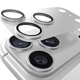 【2026年春新開発】TORRAS For iPhone 17 Pro カメラ保護 全面保護 10H強化ガラス＋アルミ合金 レンズカバー 極薄 金属仕上がり ARアンチグレア 露出オーバー防止 透過率99%以上 航空宇宙素材 米軍規格 傷/褪色/指紋防止 1枚セット いPhone17 Pro 専用 カメラフィルム シルバー CameraGo