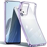 OPPO Reno9 A ケース OPPO Reno7 A ケース クリア 透明 OPG04 A201OP スマホケース TPU 薄型 軽量 耐衝撃 メッキ加工 ソフト 人気 オッポ リノ 9 a 保護カバー （紫）